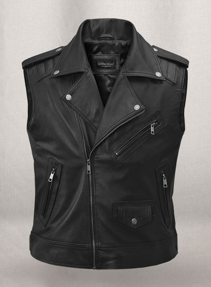 Leather Biker Vest # 318 - LeatherCult