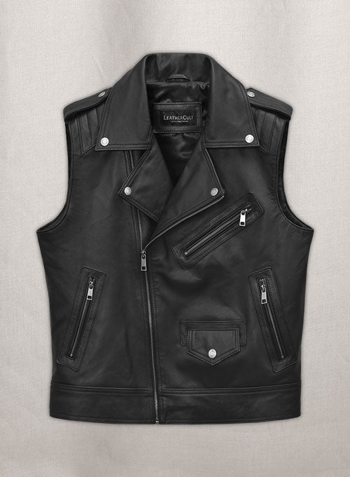 Leather Biker Vest # 318 - LeatherCult