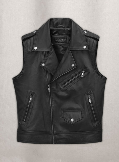 Leather Biker Vest # 318 - LeatherCult