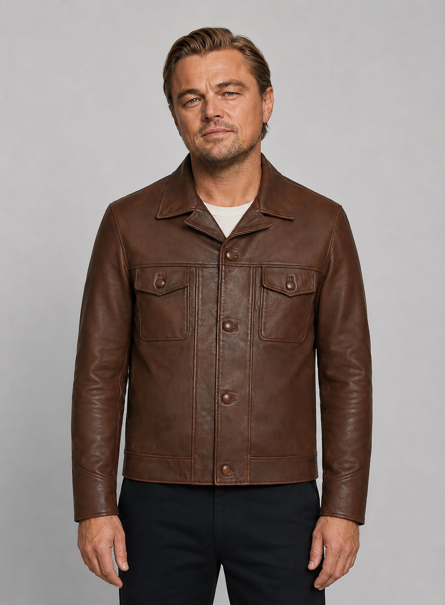Leonardo DiCaprio Once Upon a Time in Hollywood Leather Jacket