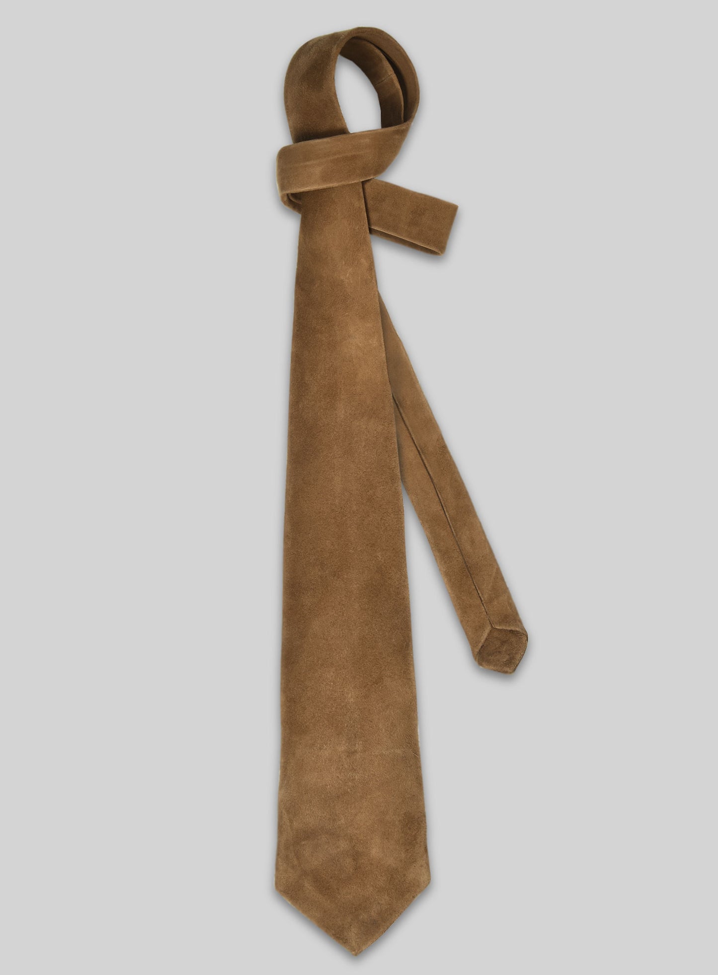 Light Brown Suede Leather Tie