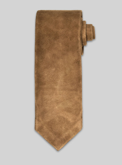 Light Brown Suede Leather Tie