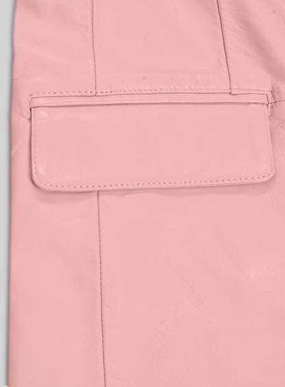 Light Pink Leather Blazer