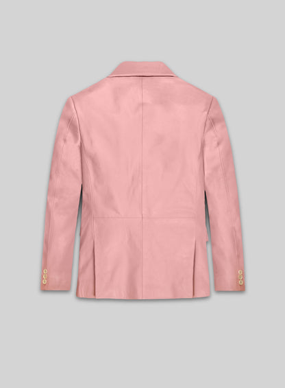 Light Pink Leather Blazer