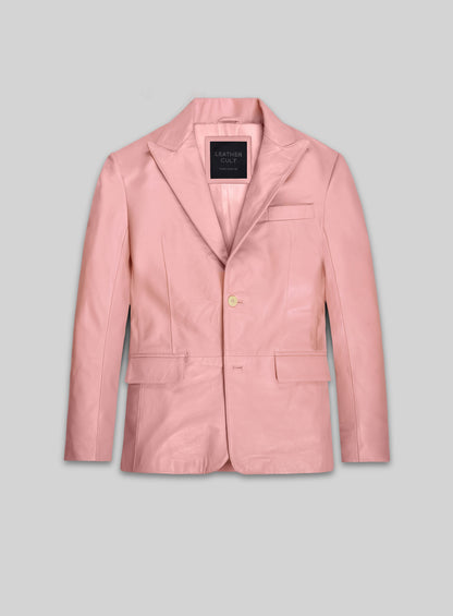 Light Pink Leather Blazer