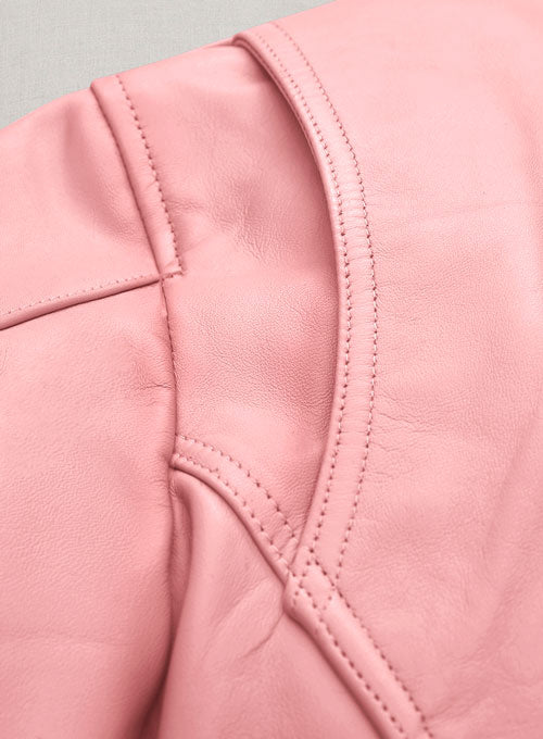 Light Pink Jessica Alba Leather Jacket - LeatherCult