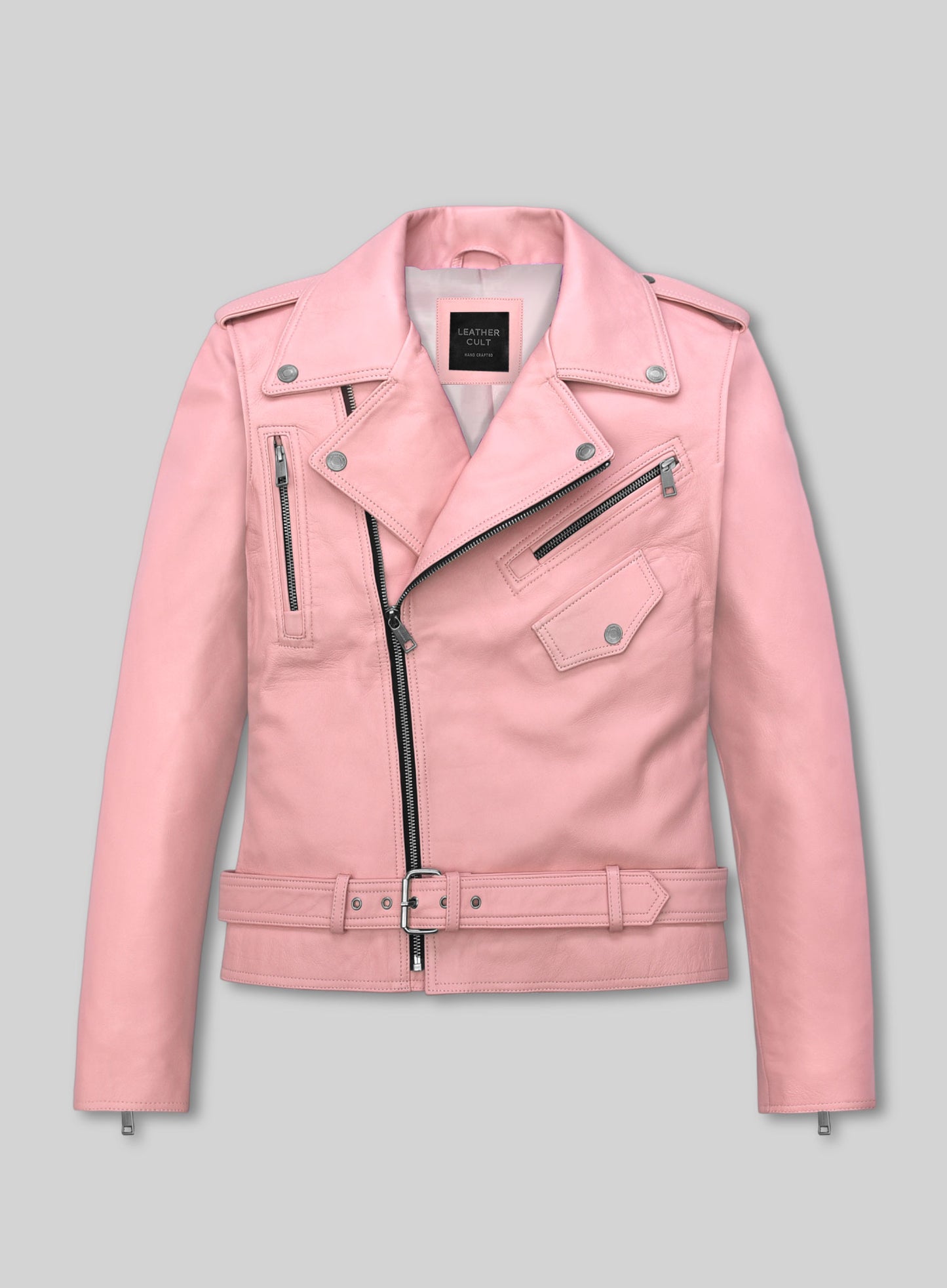 Light Pink Jessica Alba Leather Jacket