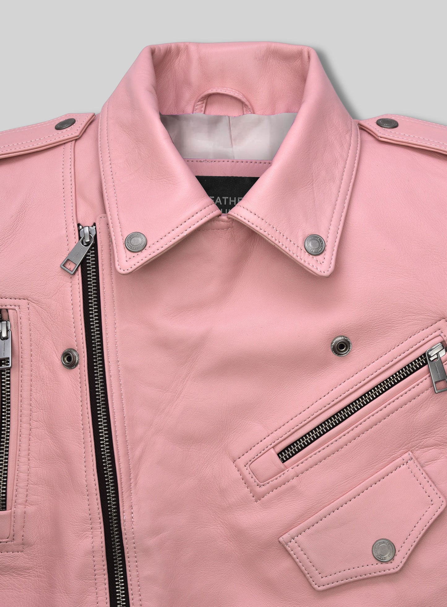 Light Pink Jessica Alba Leather Jacket