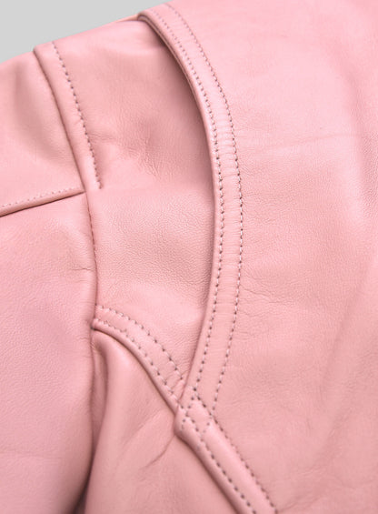 Light Pink Jessica Alba Leather Jacket