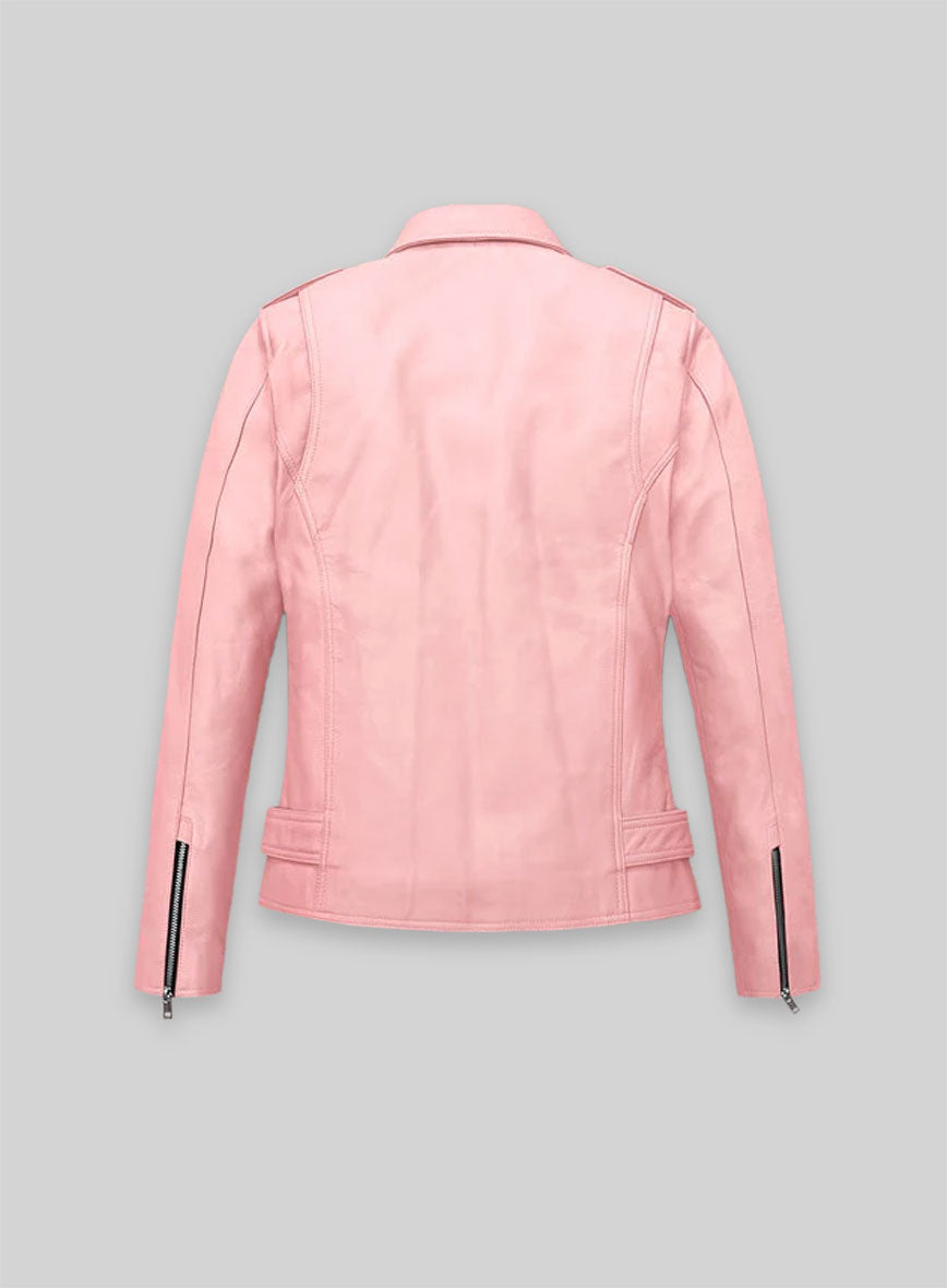 Light Pink Jessica Alba Leather Jacket