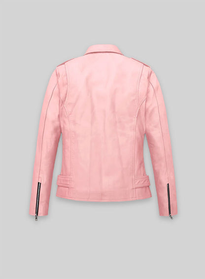 Light Pink Jessica Alba Leather Jacket