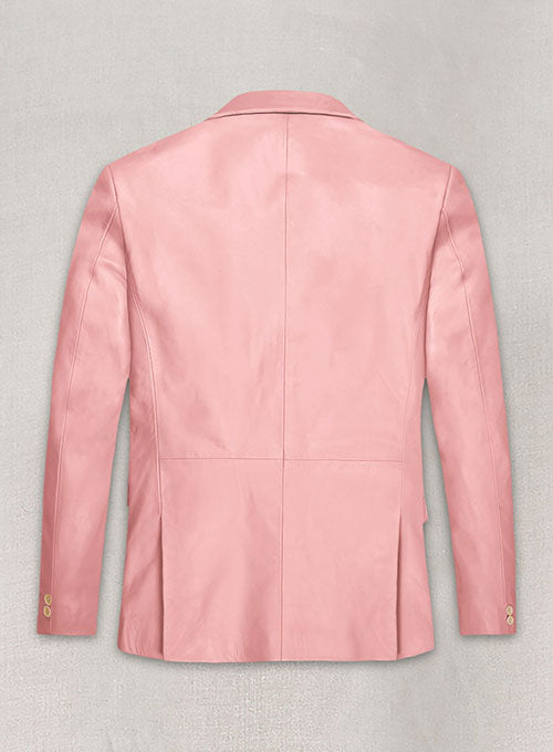 Light Pink Leather Blazer - LeatherCult
