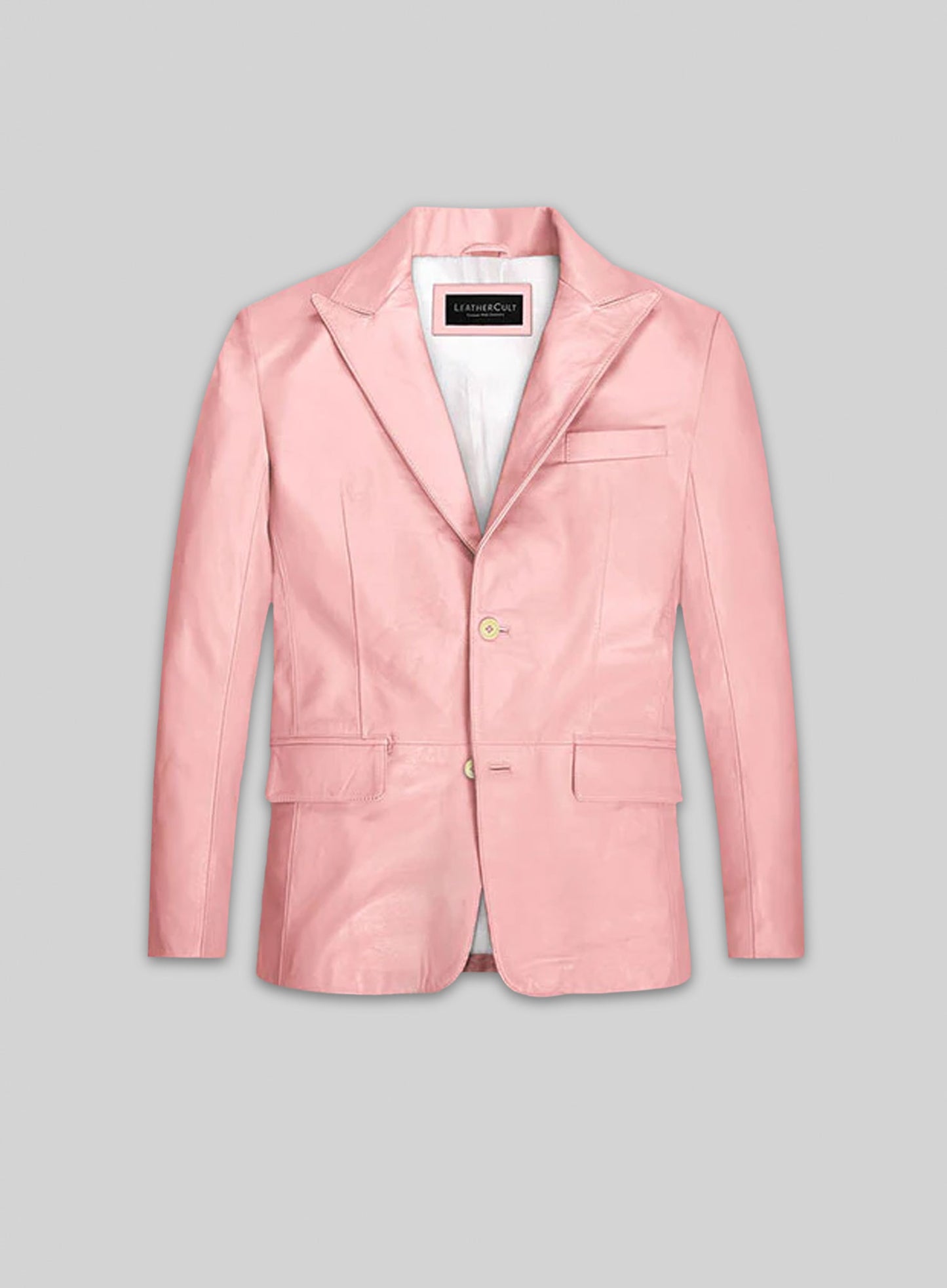 Light Pink Leather Blazer