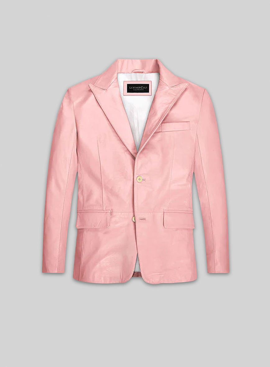 Light Pink Leather Blazer