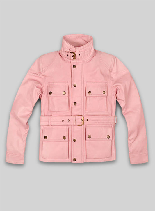 Light Pink Leather Jacket # 286