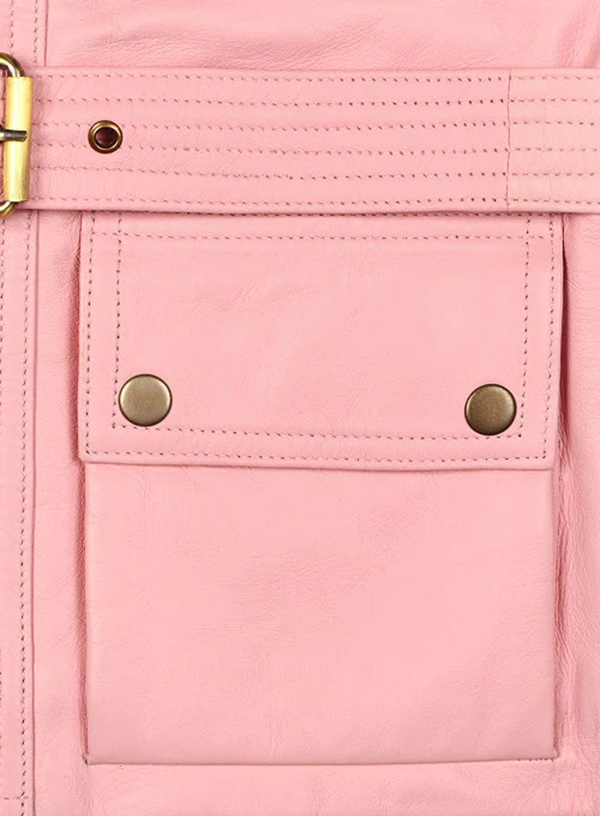 Light Pink Leather Jacket # 286