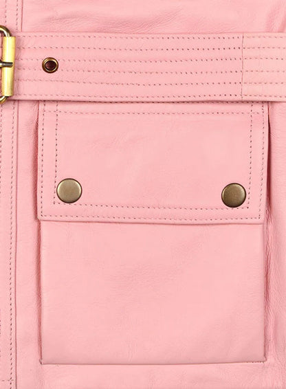 Light Pink Leather Jacket # 286