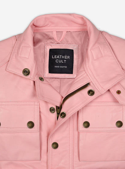 Light Pink Leather Jacket # 286
