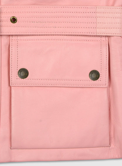 Light Pink Leather Jacket # 286
