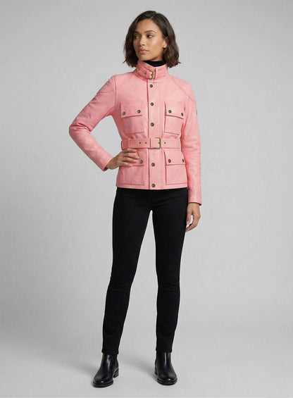Light Pink Leather Jacket # 286