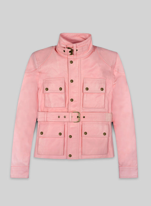 Light Pink Leather Jacket # 286