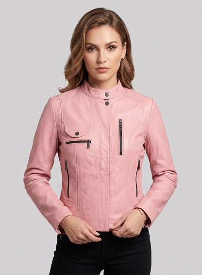 Light Pink Leather Jacket # 520