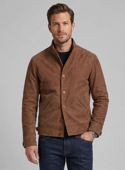 Light Vintage Tan Hide Albert Einstein Leather Jacket