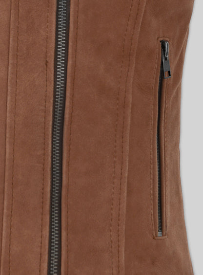 Light Vintage Tan Hide Leather Jacket # 220