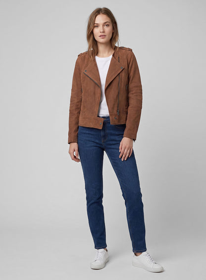 Light Vintage Tan Hide Leather Jacket # 220