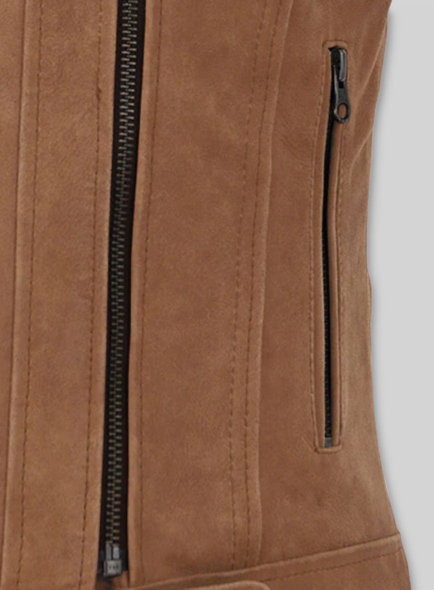 Light Vintage Tan Hide Leather Jacket # 220