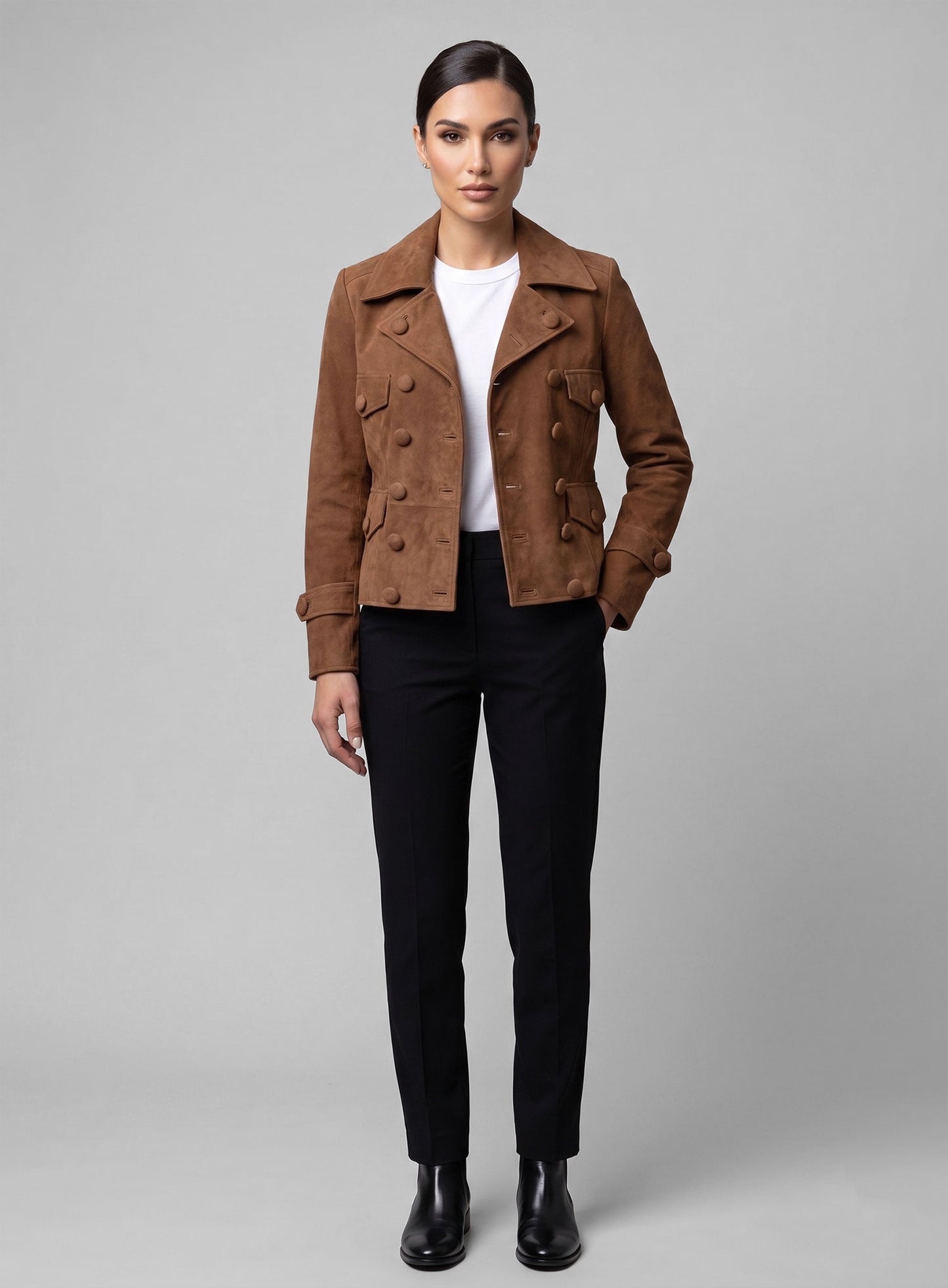 Light Vintage Tan Hide Leather Jacket Style # 298