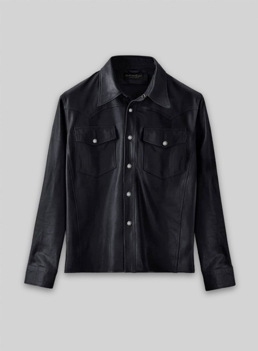 Light Weight Unlined Deep Blue Leather Shirt