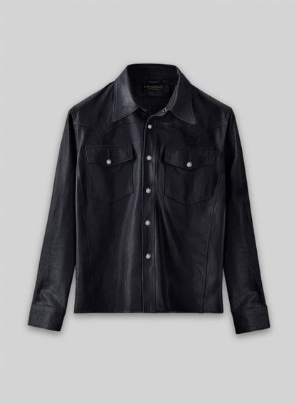 Light Weight Unlined Deep Blue Leather Shirt