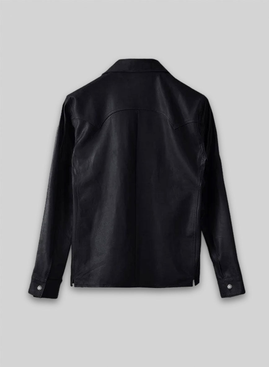 Light Weight Unlined Deep Blue Leather Shirt
