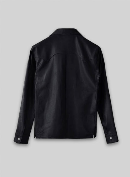 Light Weight Unlined Deep Blue Leather Shirt