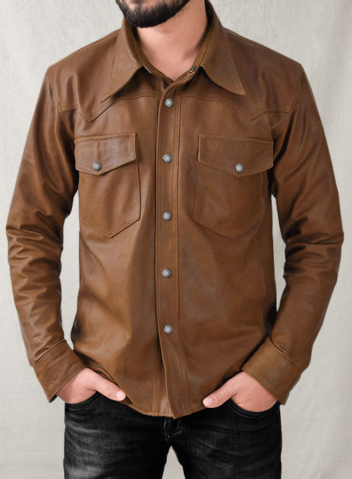 Light Weight Unlined Leather Shirt - LeatherCult