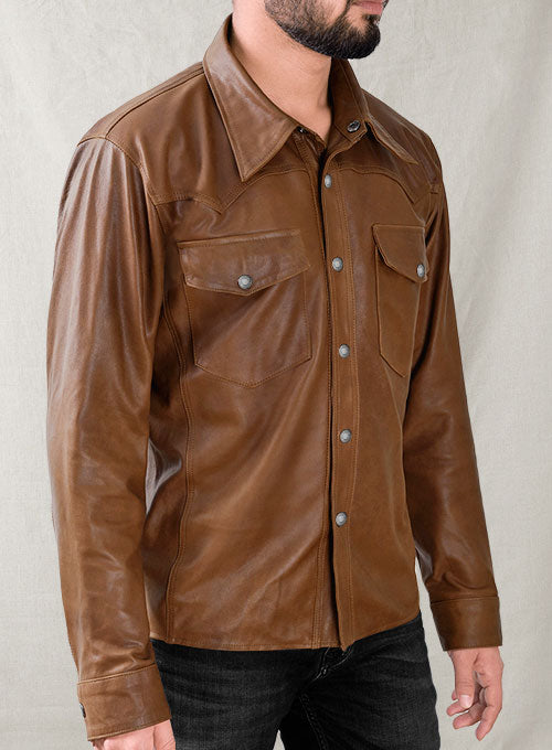 Light Weight Unlined Leather Shirt - LeatherCult