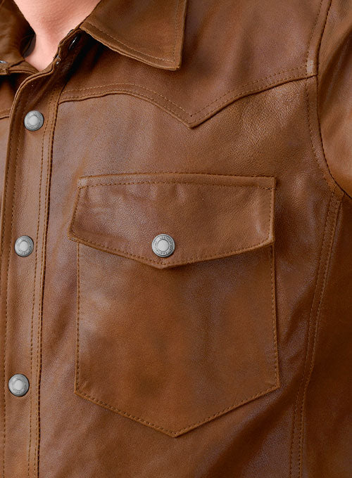 Light Weight Unlined Leather Shirt - LeatherCult