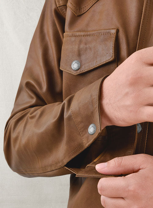 Light Weight Unlined Leather Shirt - LeatherCult