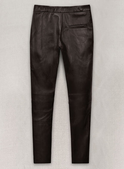 Lily Collins Leather Pants - LeatherCult