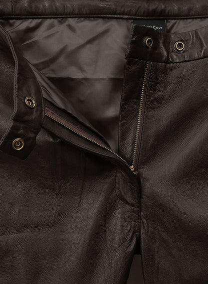 Lily Collins Leather Pants - LeatherCult