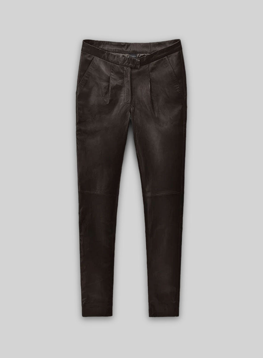 Lily Collins Leather Pants