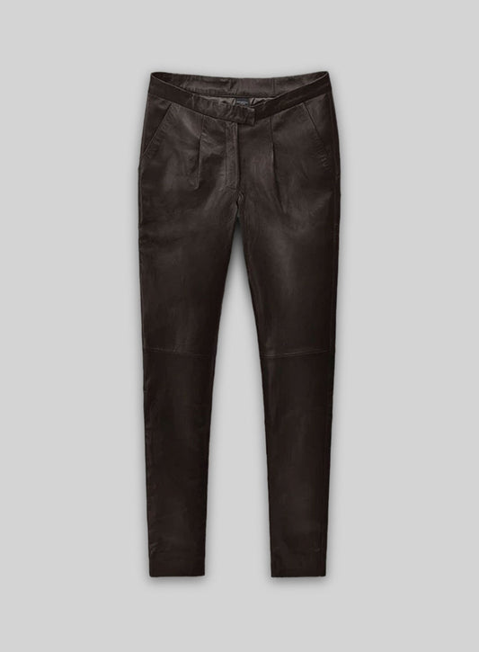 Lily Collins Leather Pants