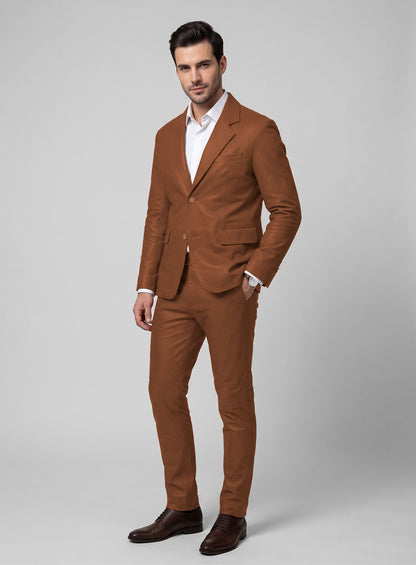 Log Cabin Brown Leather Suit