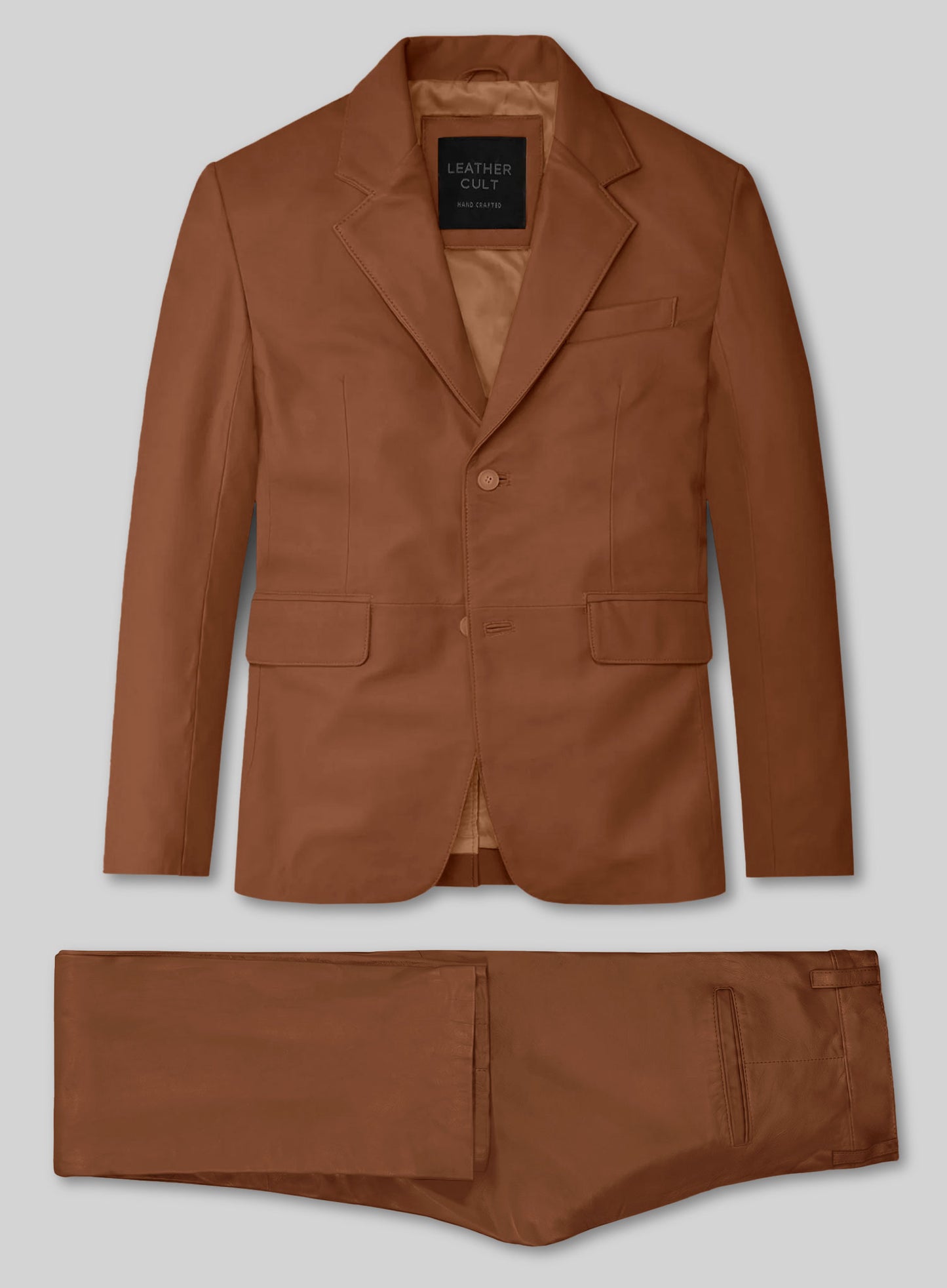 Log Cabin Brown Leather Suit