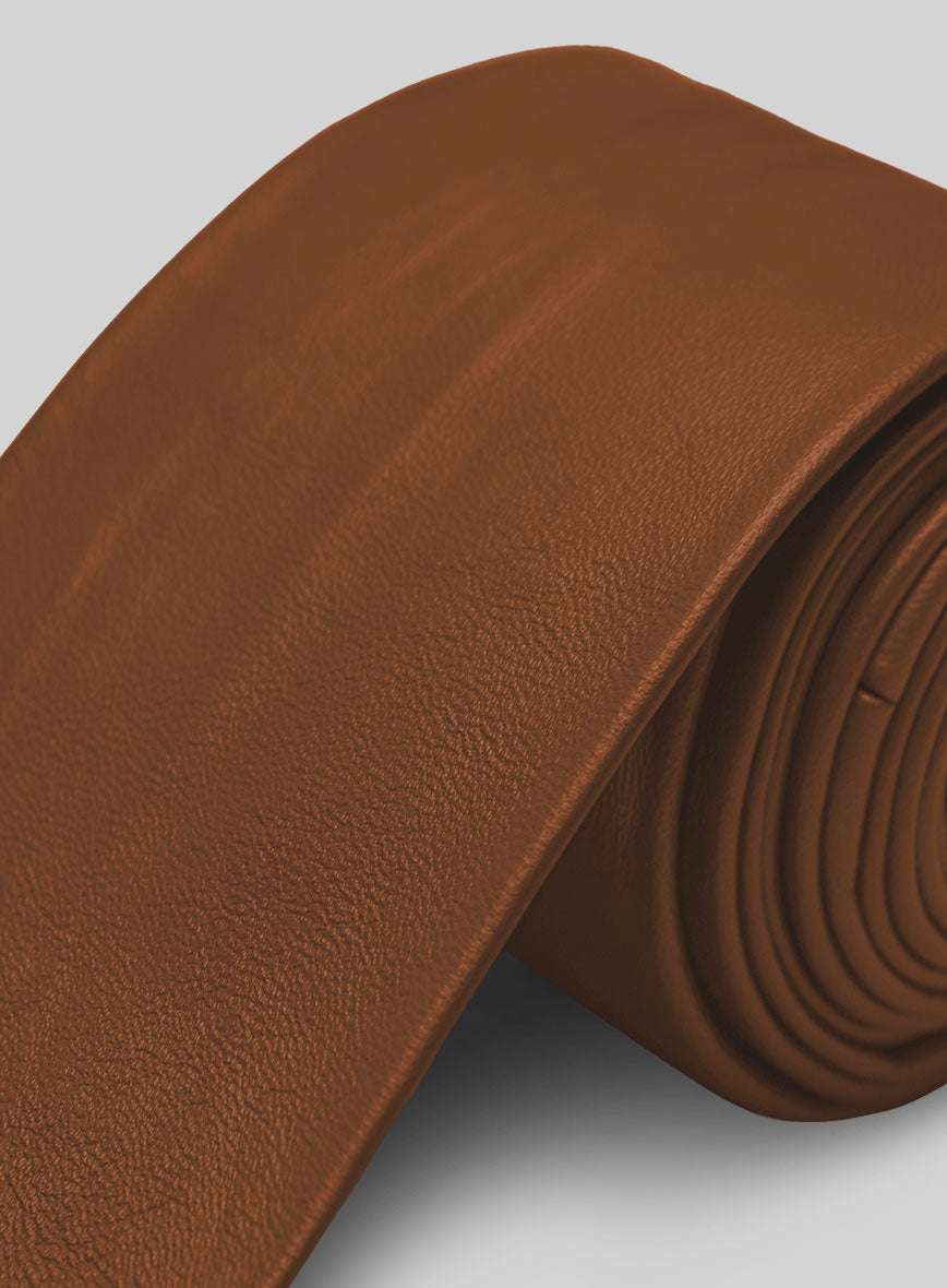 Log Cabin Brown Leather Tie