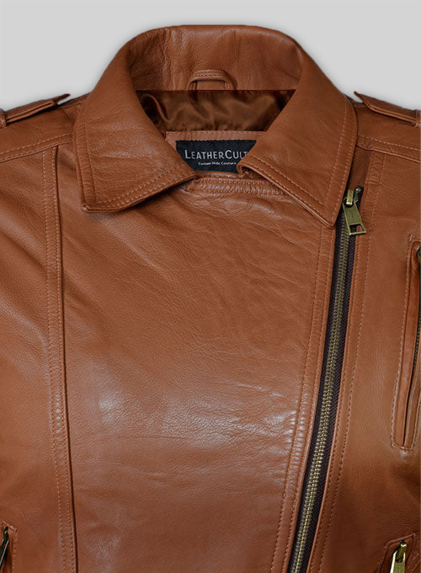 Log Cabin Brown Leather Jacket # 267
