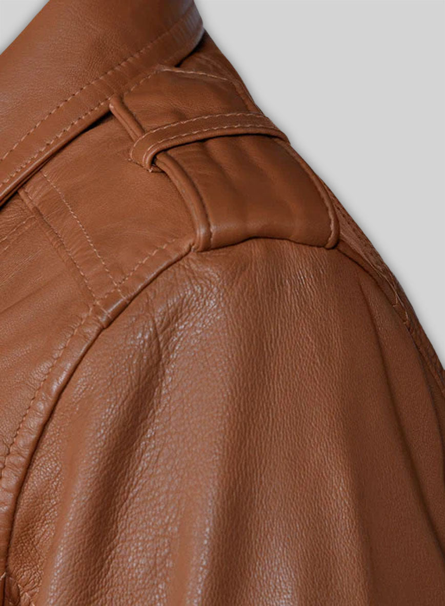 Log Cabin Brown Leather Jacket # 267
