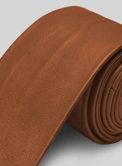 Log Cabin Brown Leather Tie