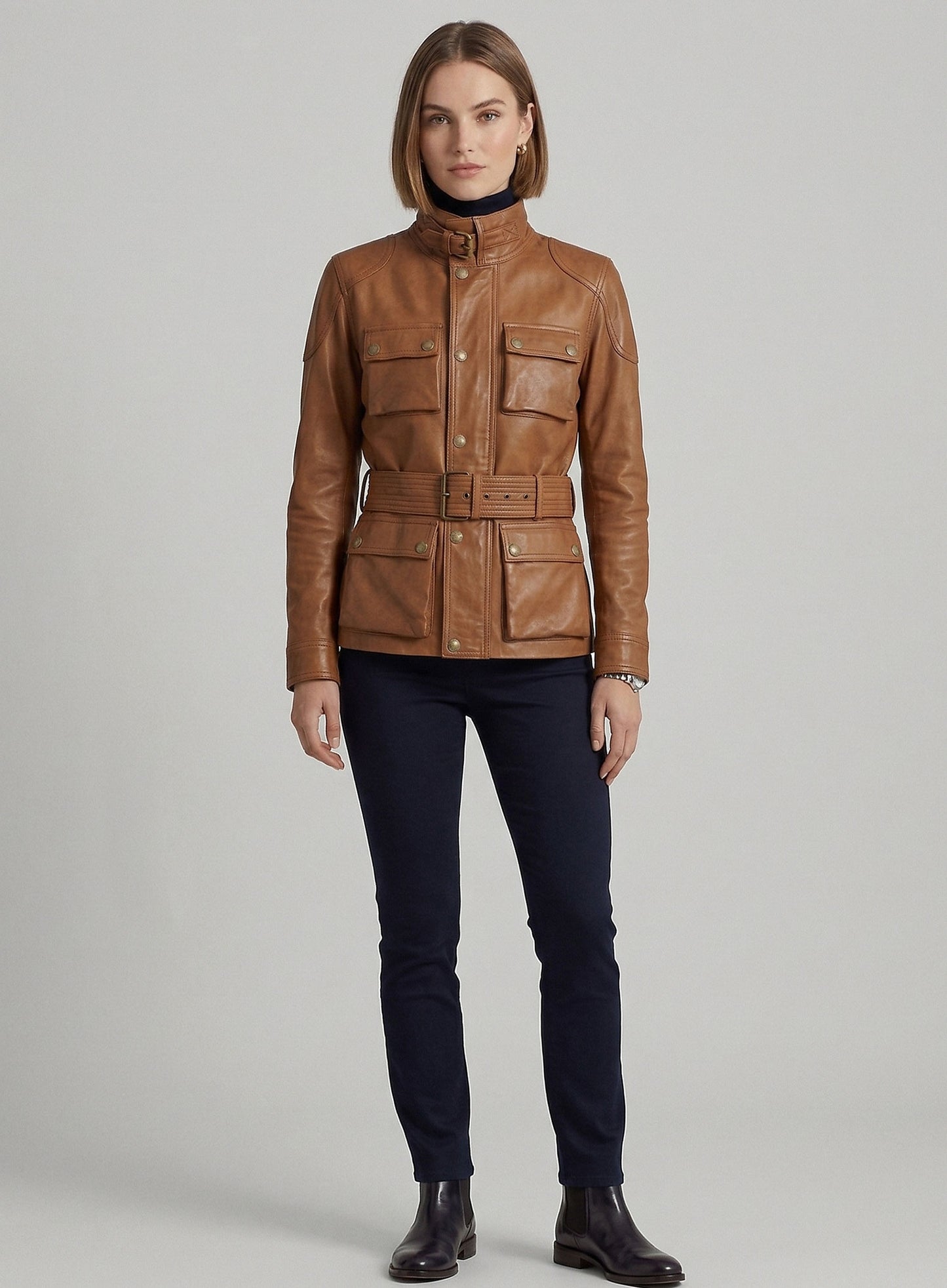 Log Cabin Brown Wax Leather Jacket #286